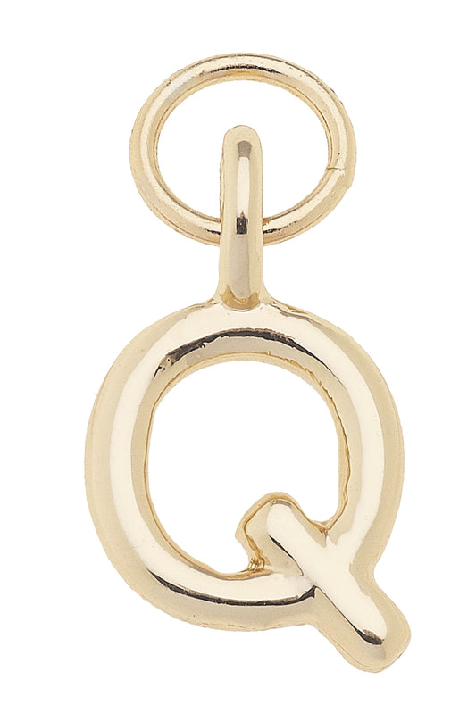 Charm - Initial "Q" - Shiny Gold