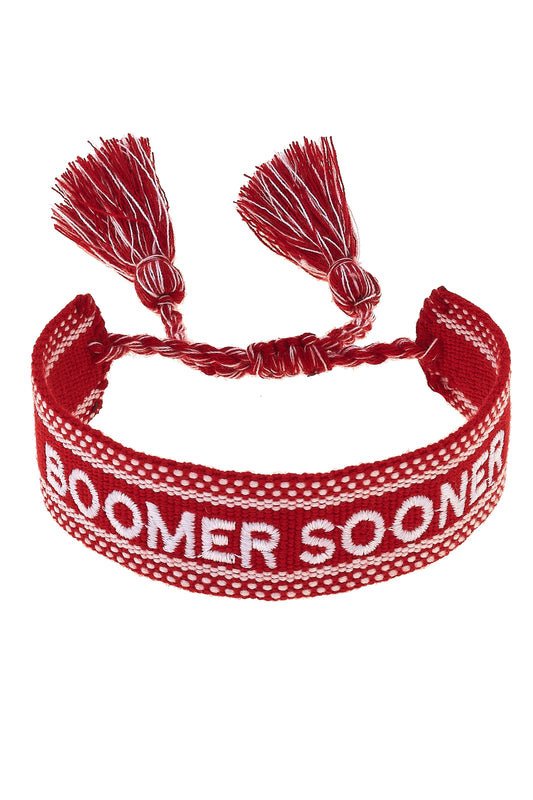 Woven Tassel Bracelet - Oklahoma Sooners