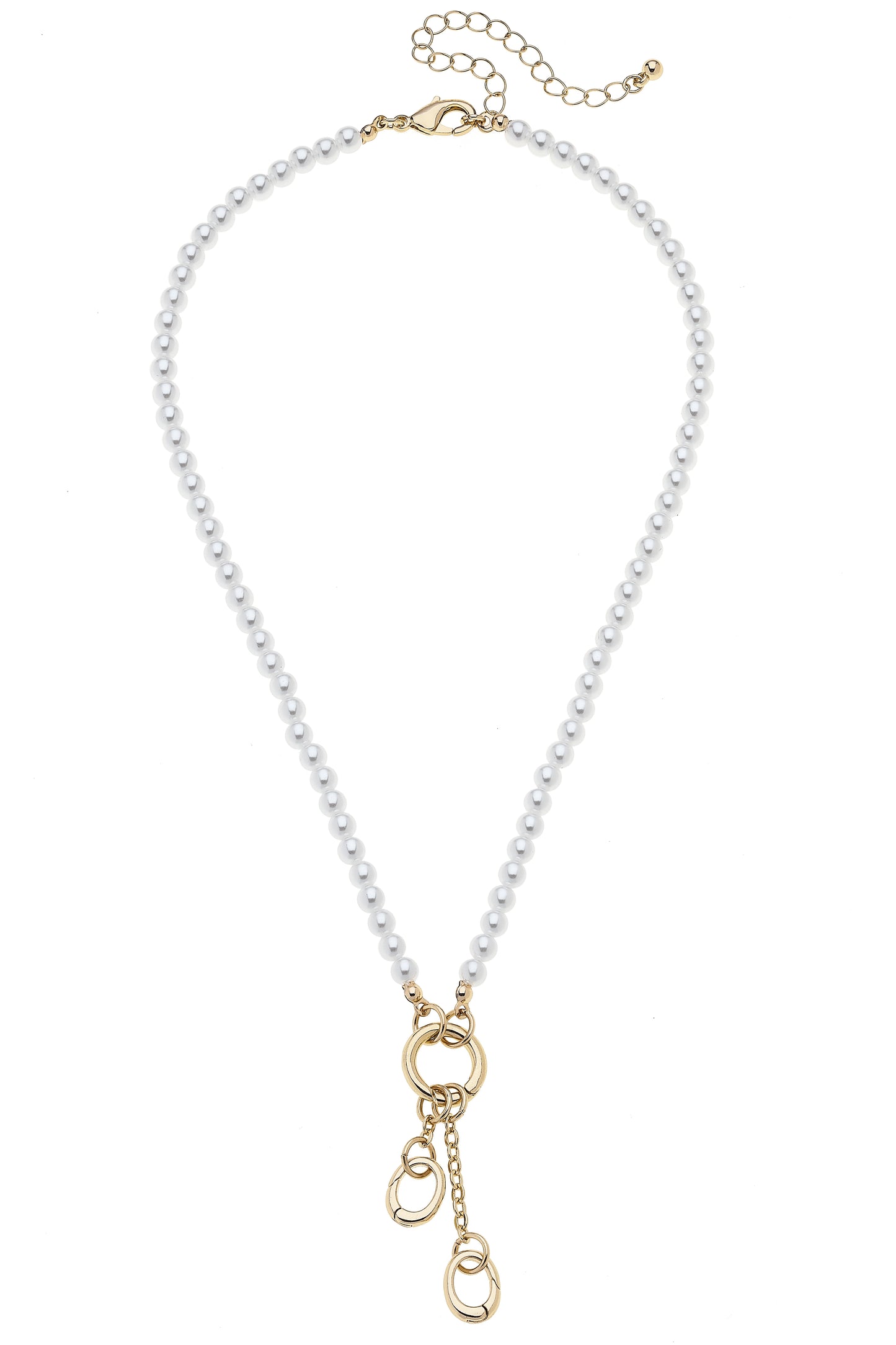 Teddy Pearl Beaded Charm Necklace Base - Ivory