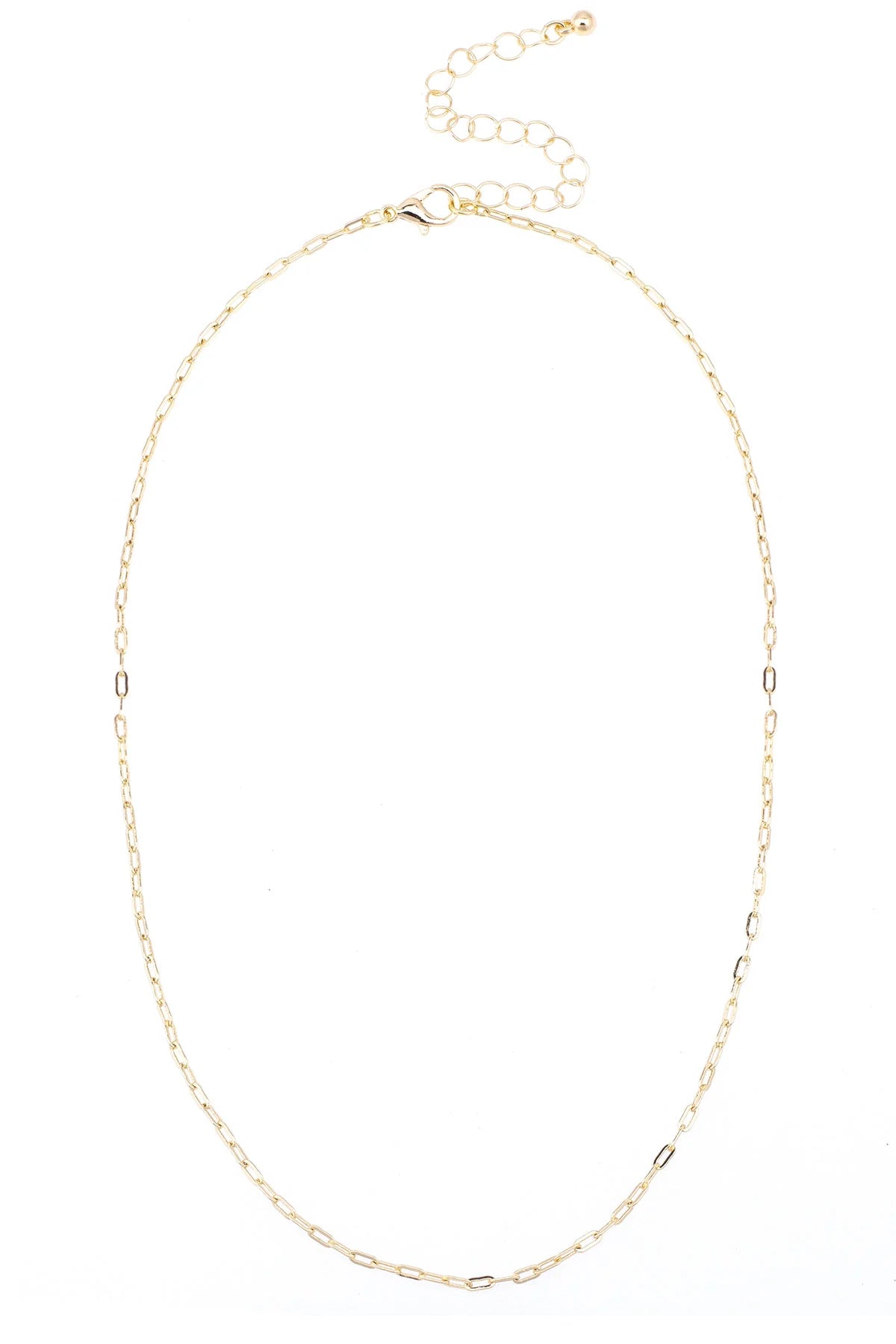 Necklace Base - Micro Paperclip Chain - Gold