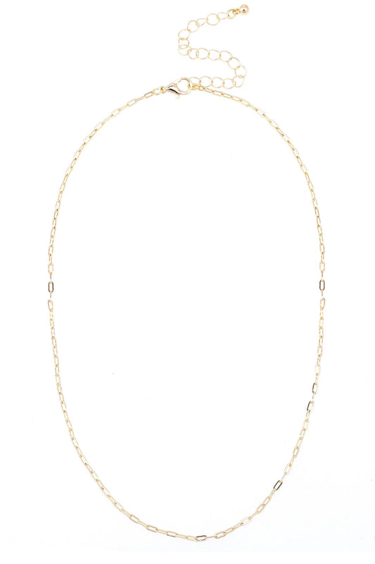 Necklace Base - Micro Paperclip Chain - Gold