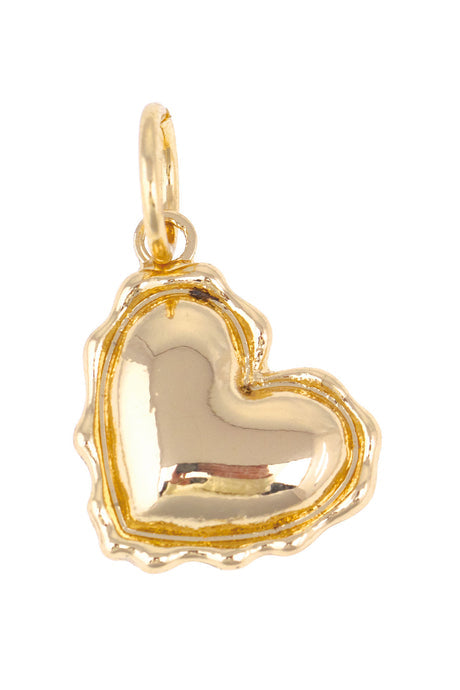 Charm - Stamped Heart - Gold