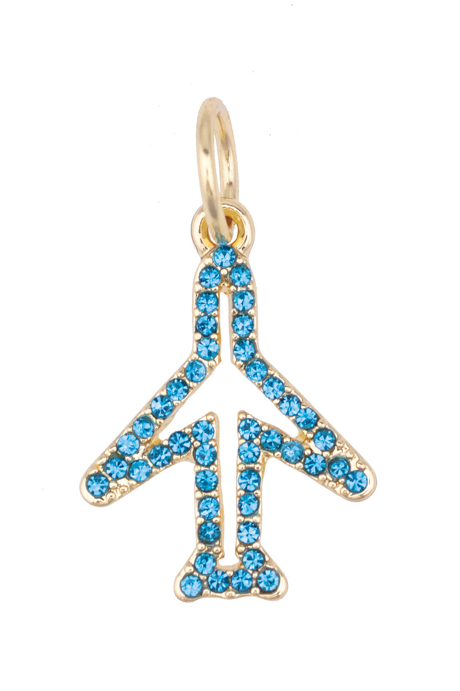 Charm - Blue Pave Airplane