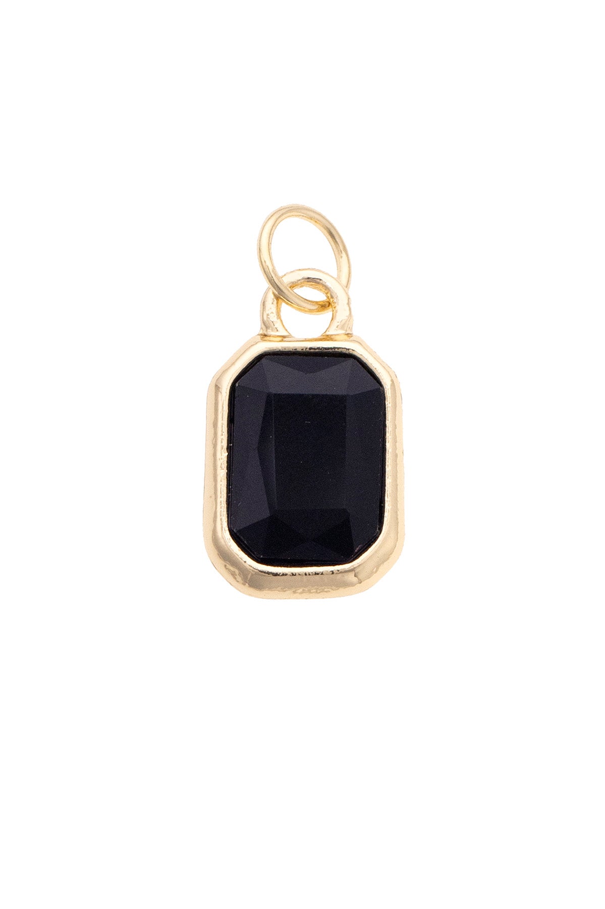 Charm - Emerald Cut Rhinestone Black