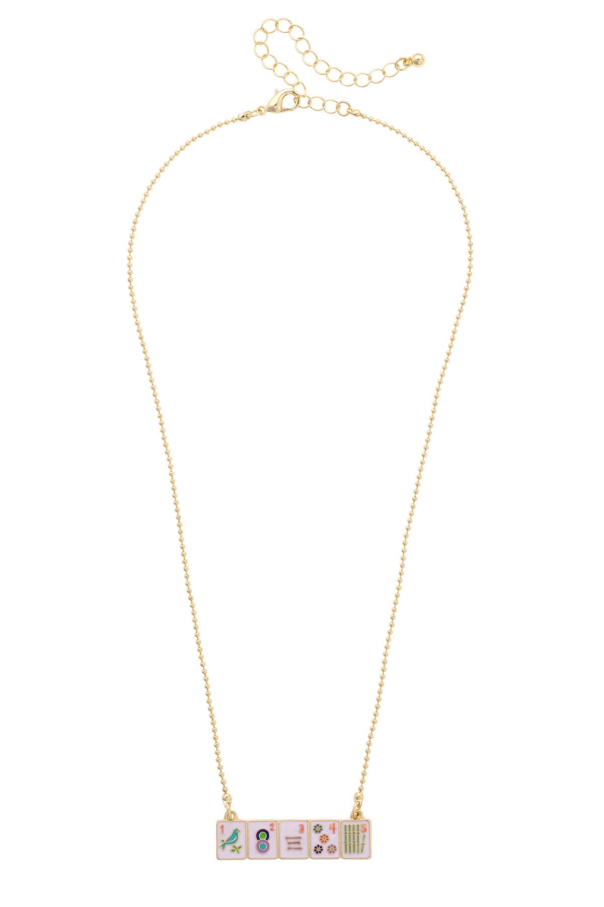 Mahjong Tile Wall Necklace - Multi