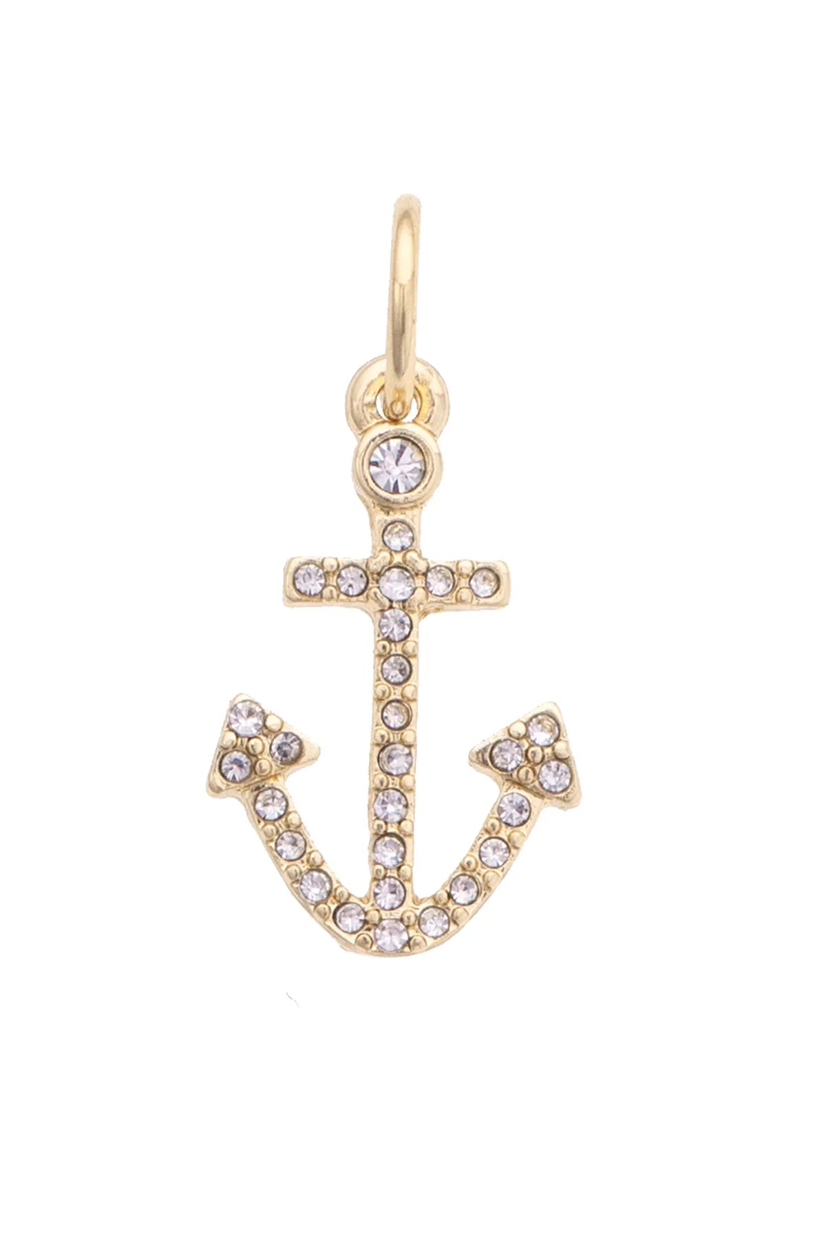 Charm - Pave Anchor Gold