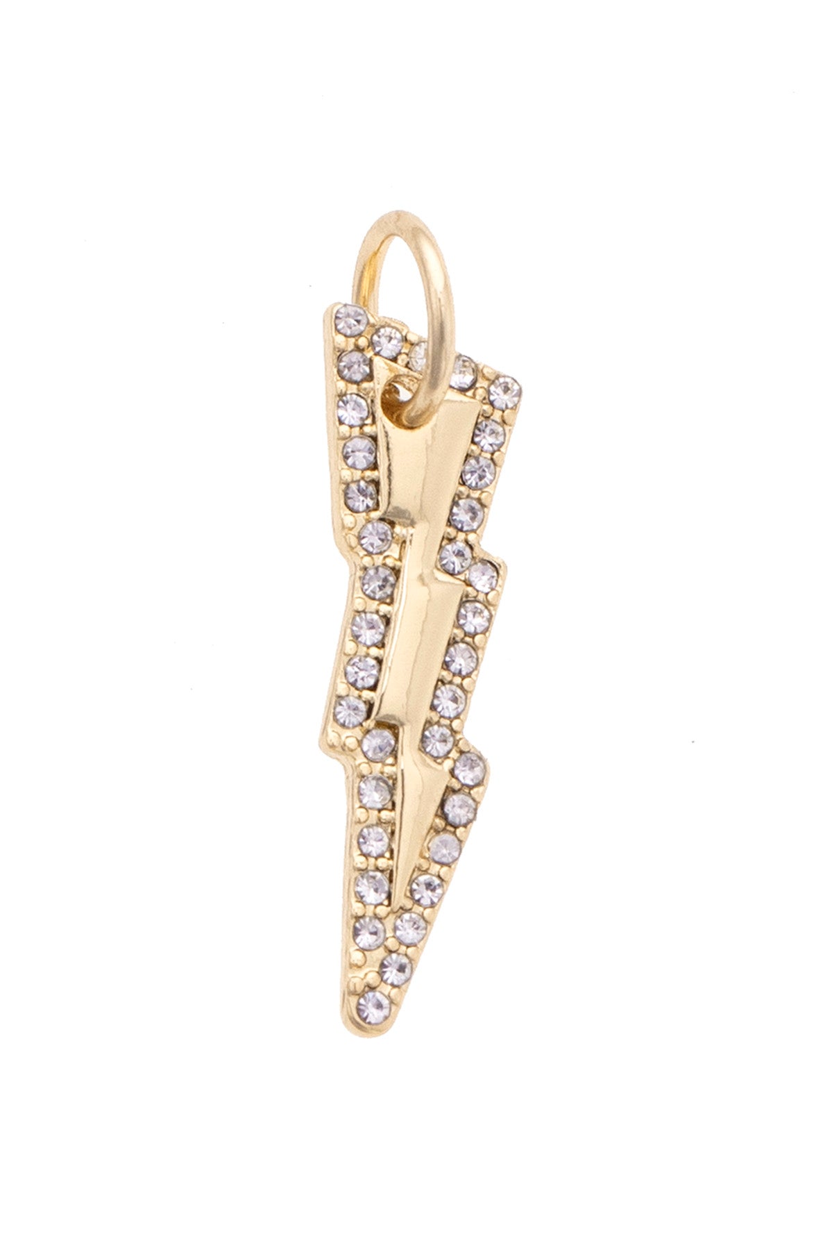 Charm - Pave Lightning Bolt - Shiny Gold
