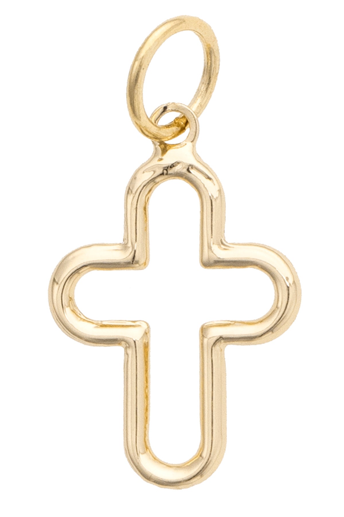Charm - Bubble Cross - Shiny Gold
