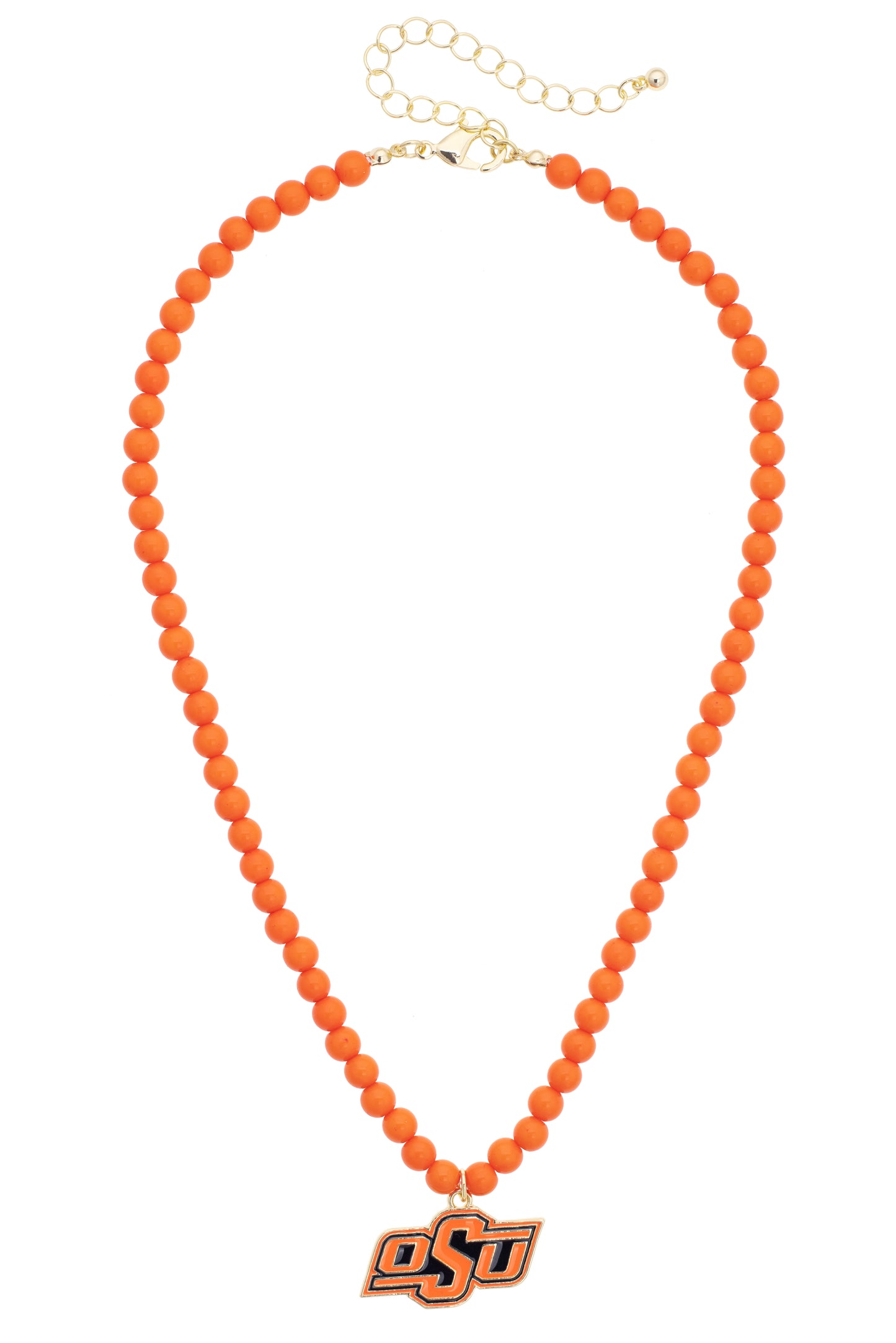Beaded Logo Pendant Necklace - Oklahoma State Cowboys