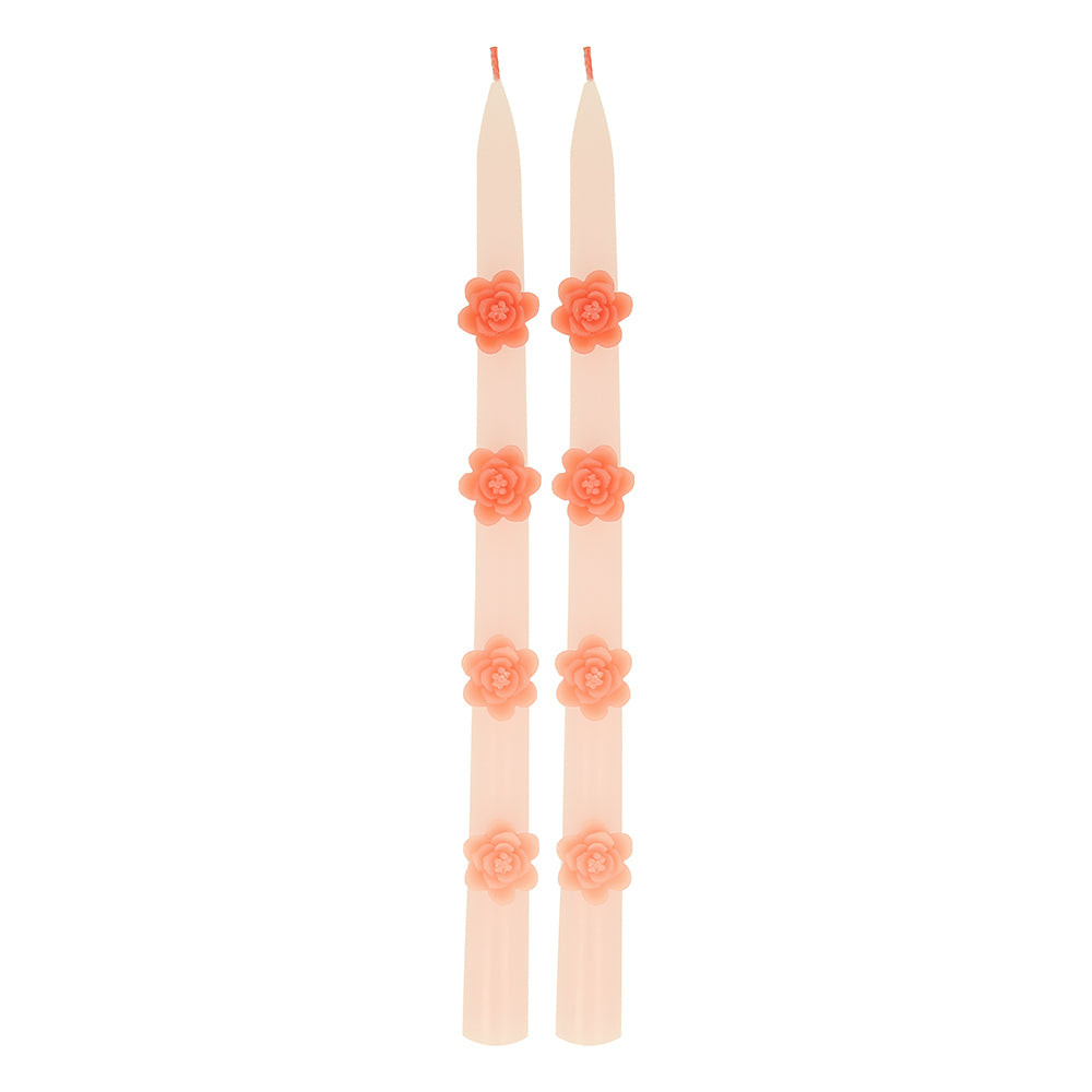 Taper Candles - Pink Flower