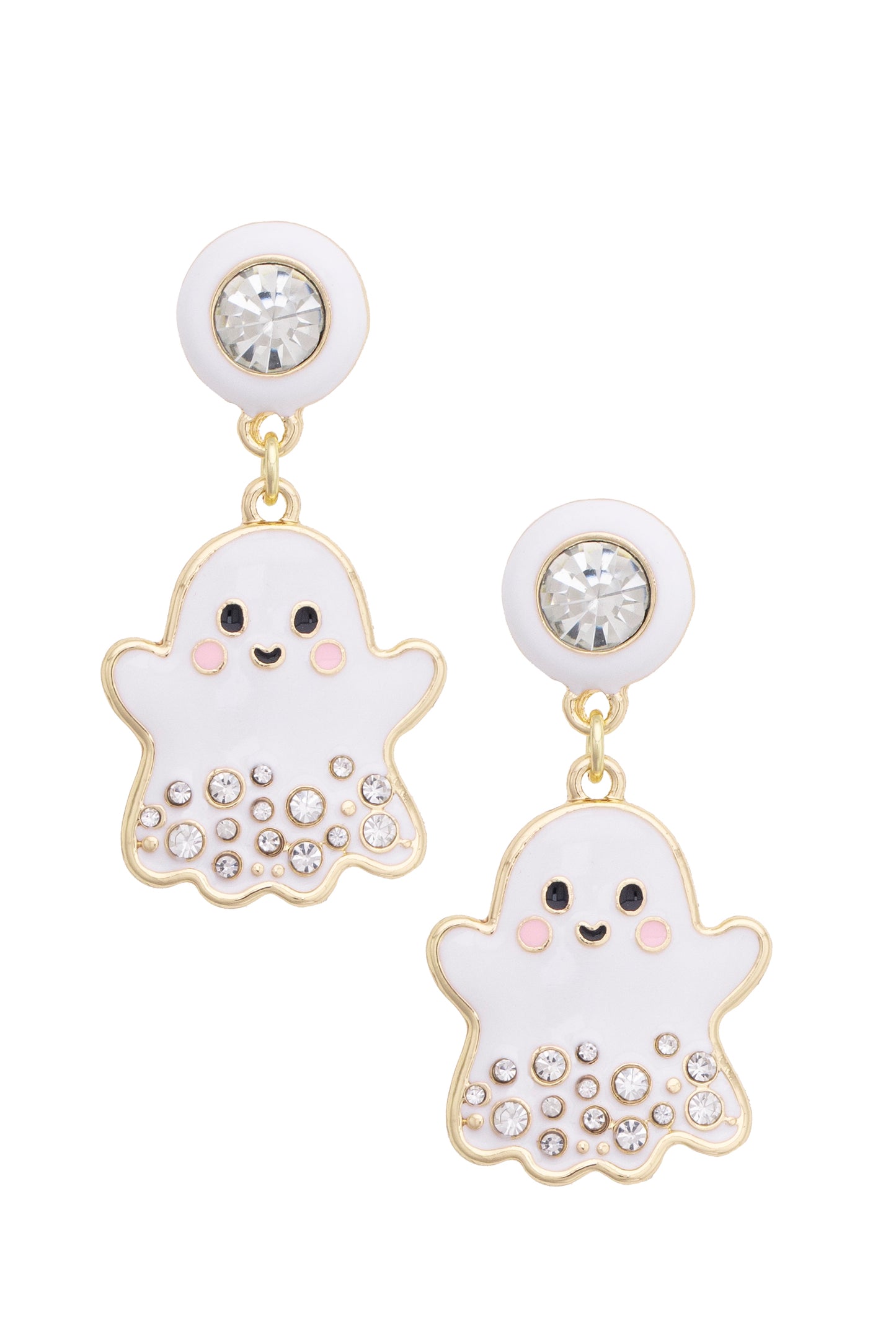 Rhinestone Ghost Drop Earrings
