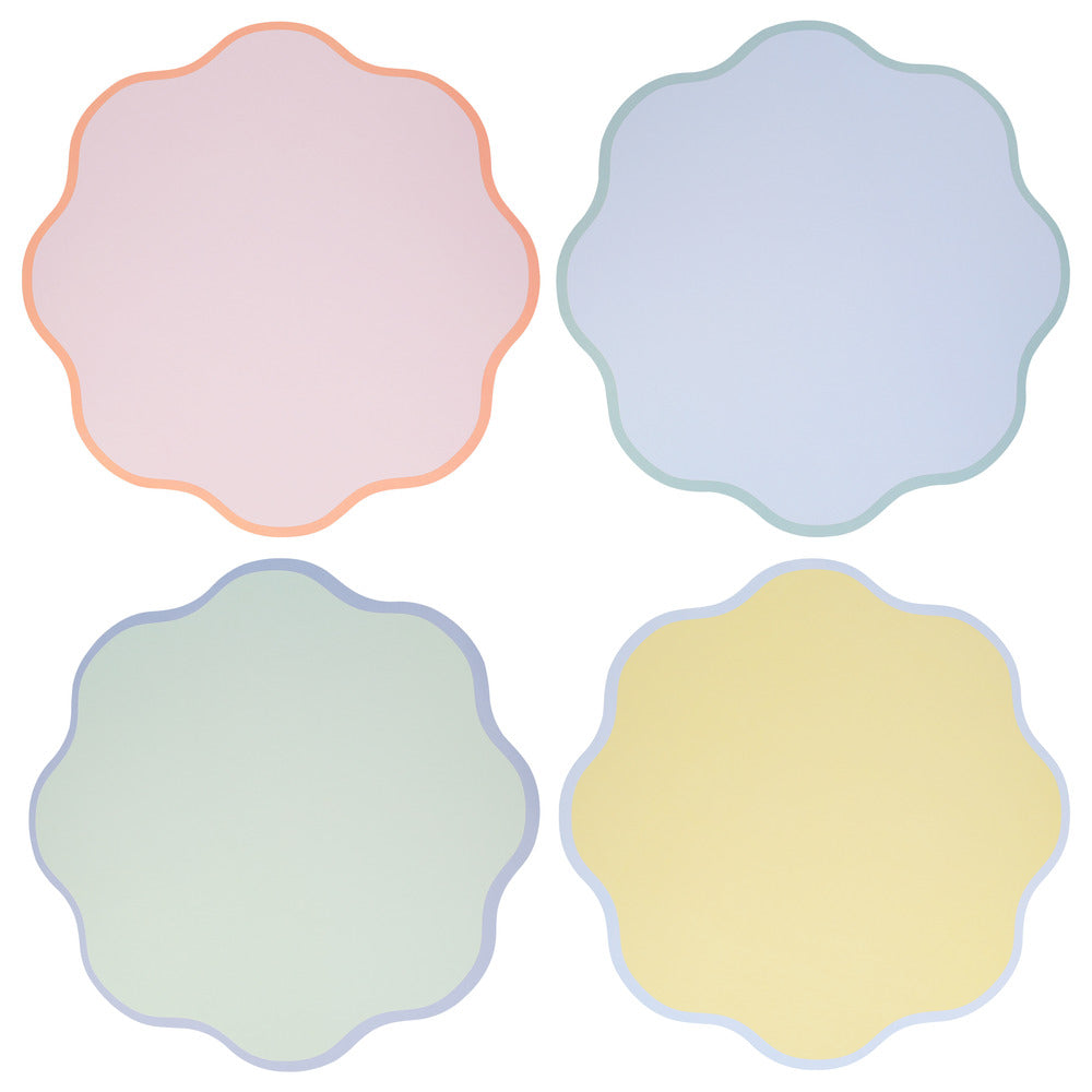 Paper Placemats - Pastel Wavy Round