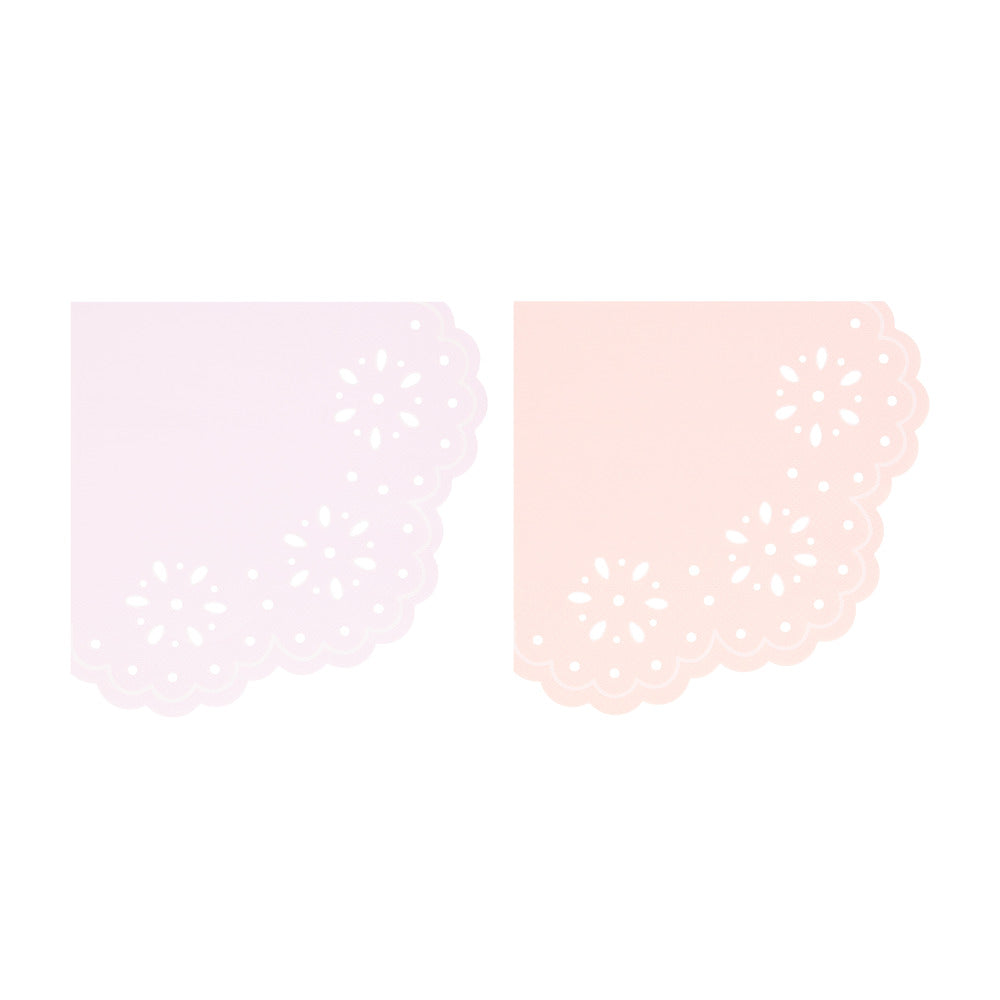 Large Napkins - Broderie Anglaise Lace Multi