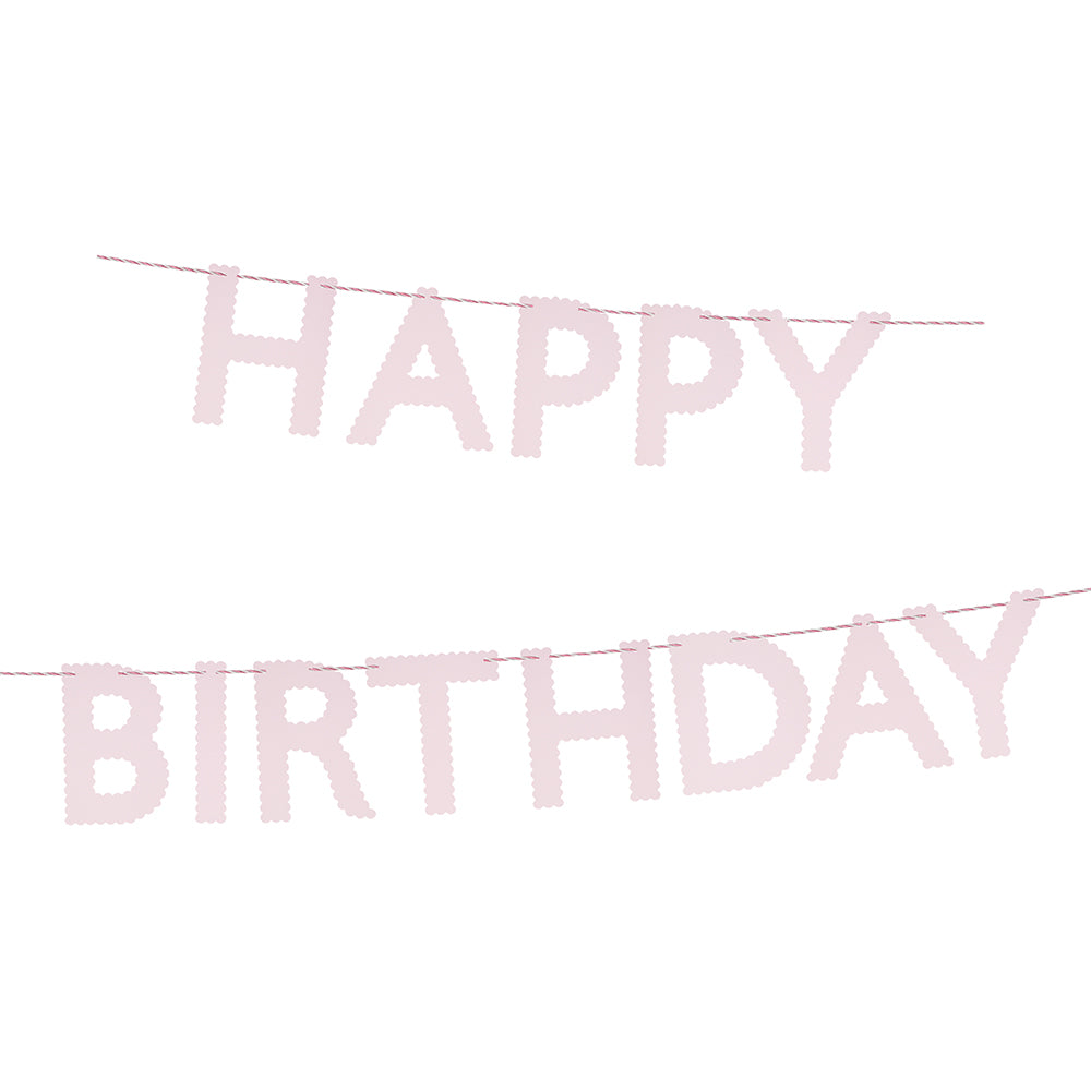 Pink Happy Birthday Garland