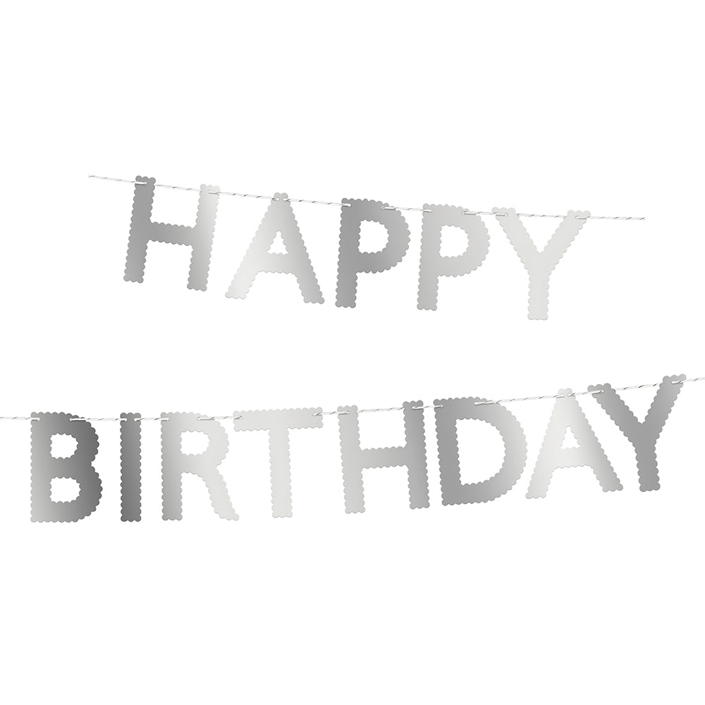 Garland - Silver Scallop - Happy Birthday