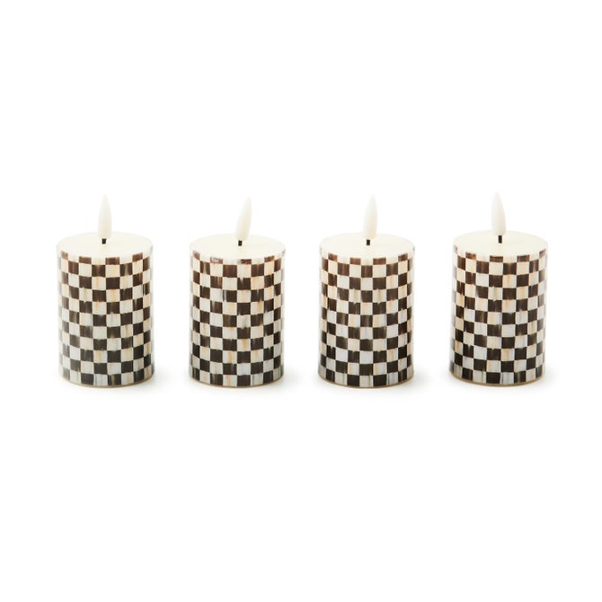 Flameless Votives - Courtly Check - Set of 4
