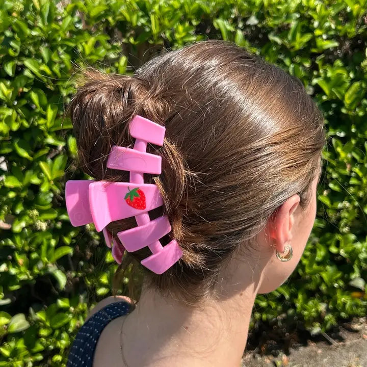Large Classic Hair Clip - Handpicked Strawberry
