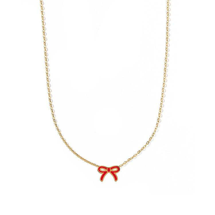 Necklace - Sadie Red Bow
