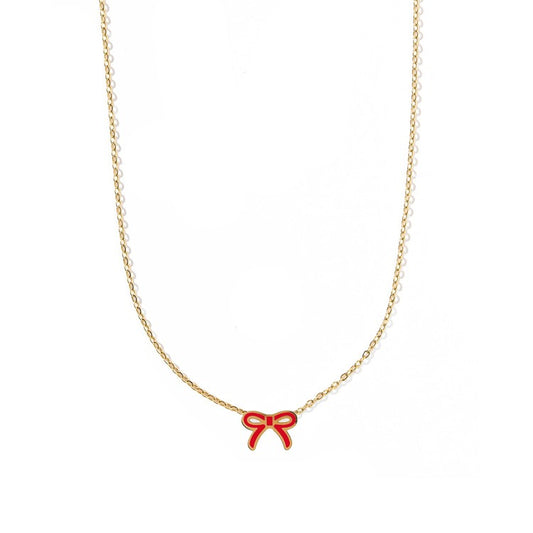Necklace - Sadie Red Bow