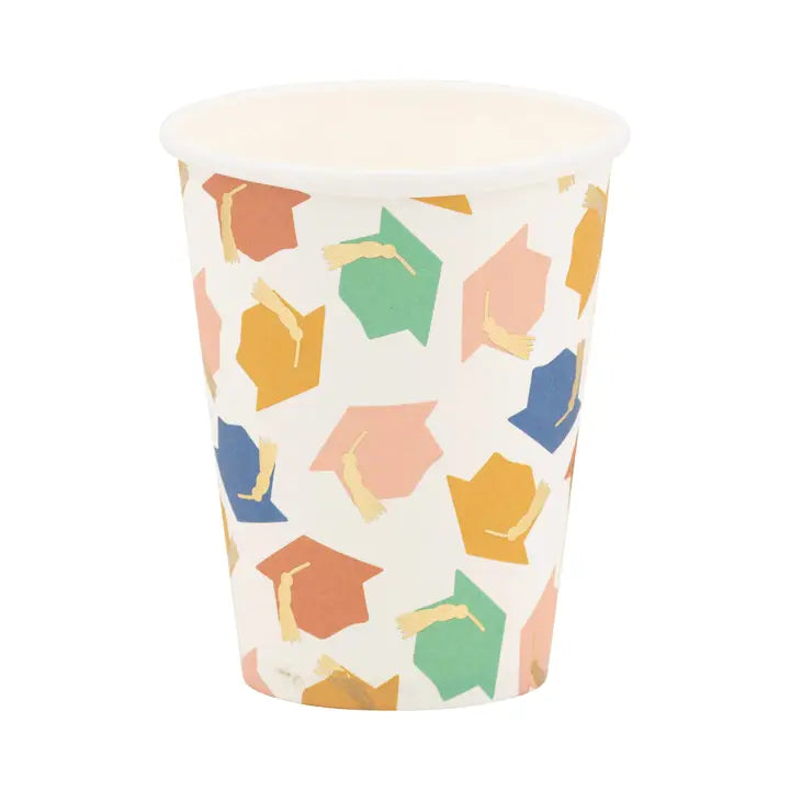 Colorful Graduation Caps Party Cups
