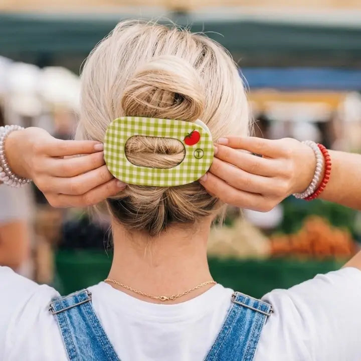 Large Flat Round Hair Clip - Locally Grown Tomato