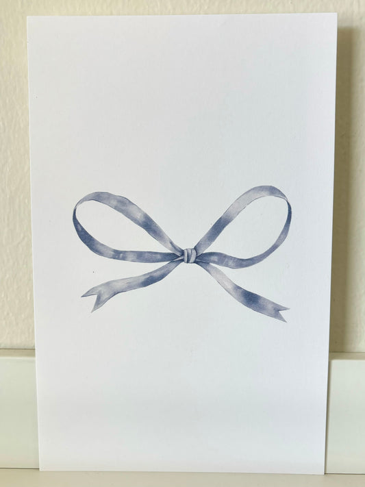 Blue Bow Center Invitation - 10CT