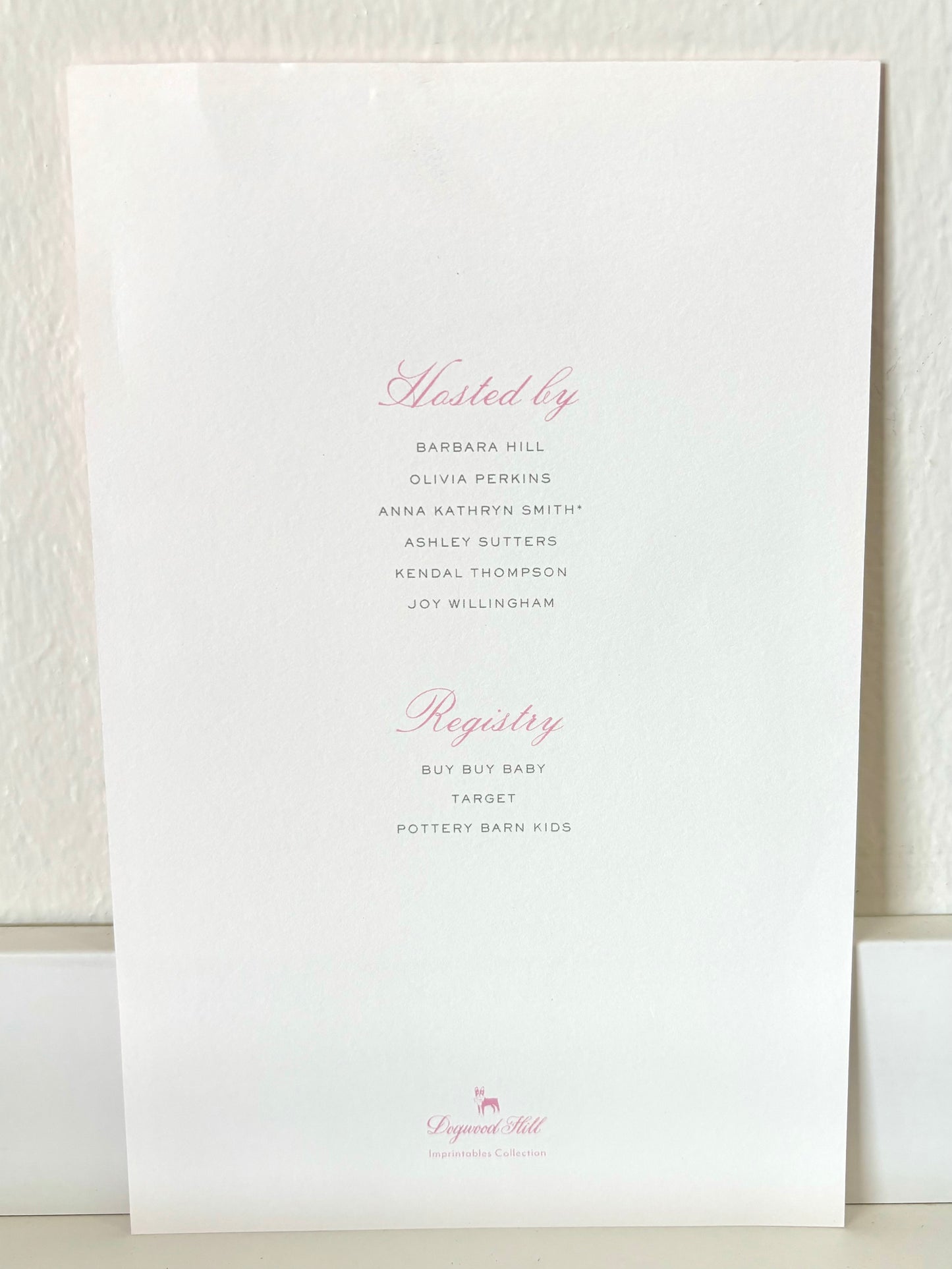 Rattle and Bow Pink Invitation - 10 ct