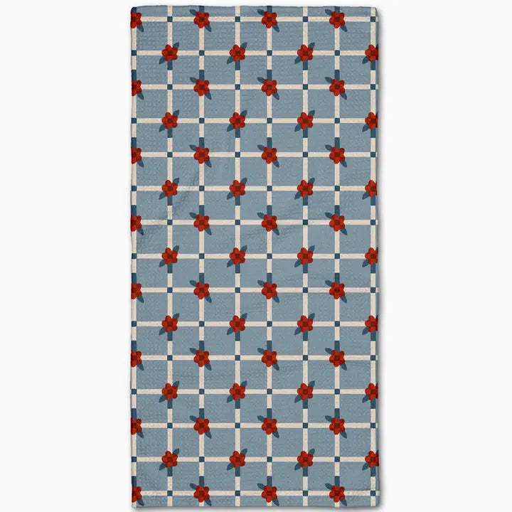 Floral Parade Grid Bar Towel