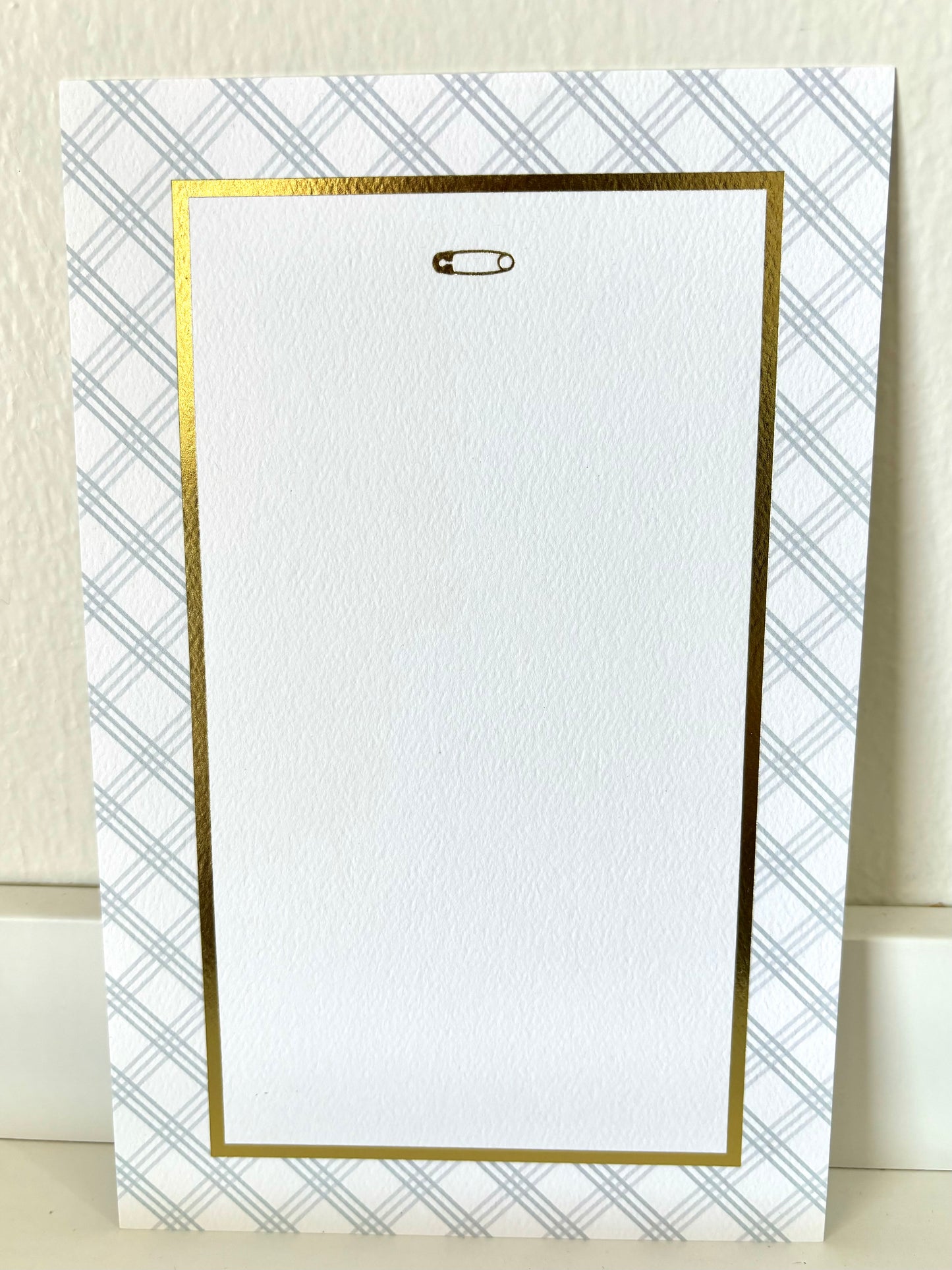 Baby Diaper Pin Blue Invitation - 10 CT
