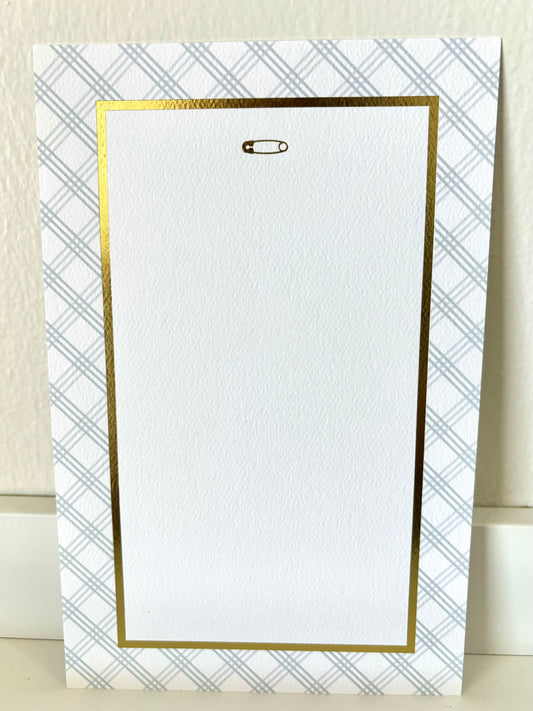 Baby Diaper Pin Blue Invitation - 10 CT