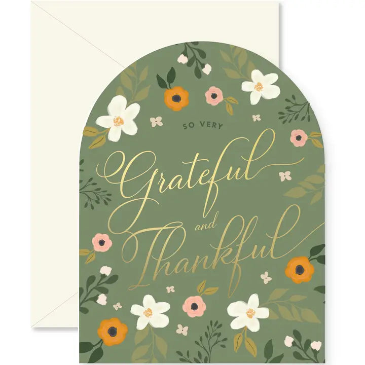 Grateful and Thankful Arch Greeting Card