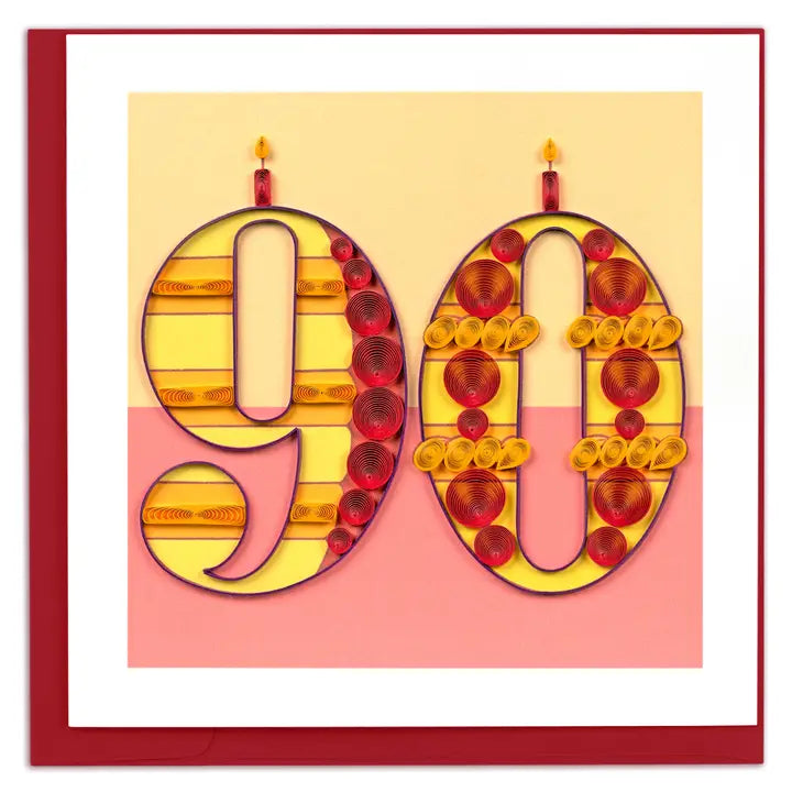 Quilled Card - 90 Milestone Birthday