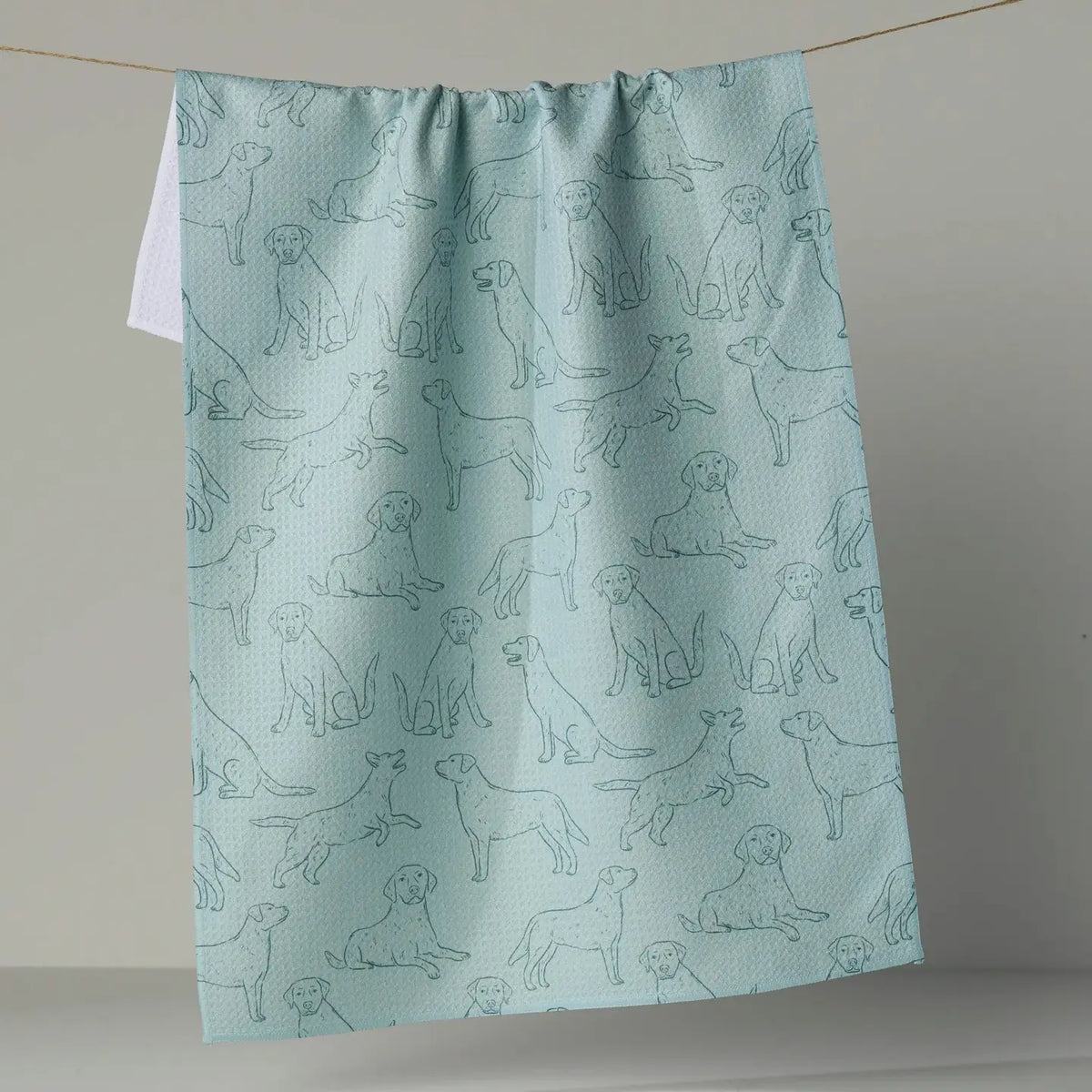 Lab Pups Tea Towel - Rain