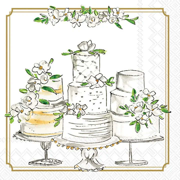Cocktail Napkin - Wedding Cakes