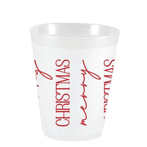 Frost Flex Cups - Merry Christmas Vertical Red - 10 CT