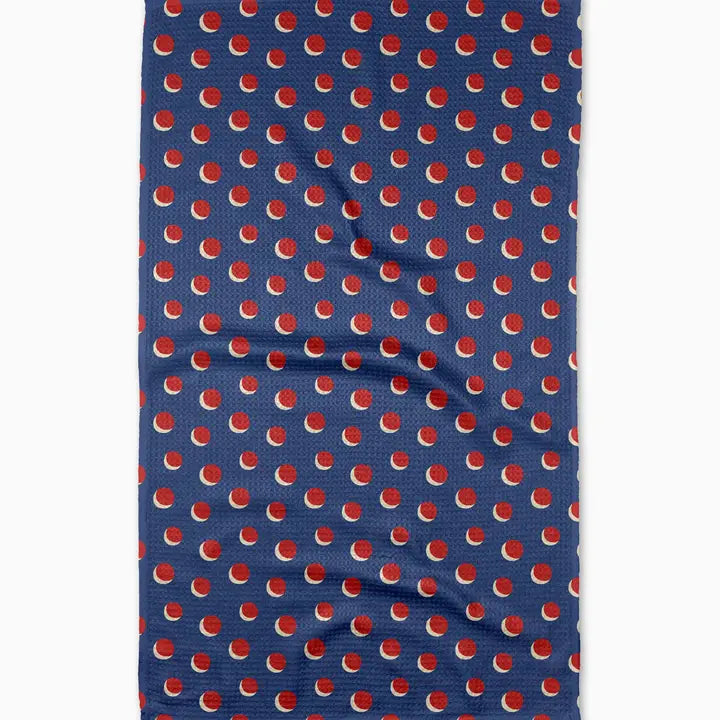 Four in A Row Dot Blue Tea Towel