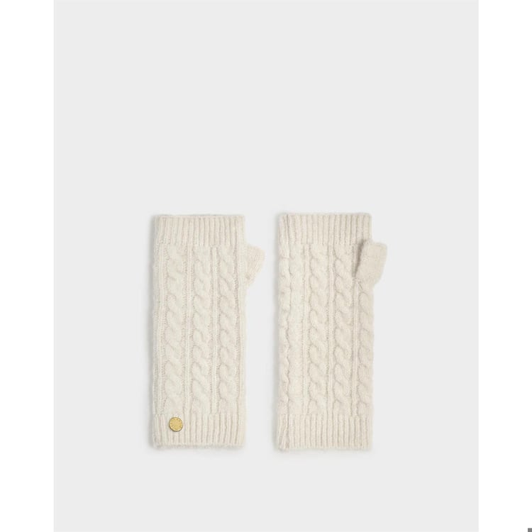 Cable Knit Handwarmers - Creme
