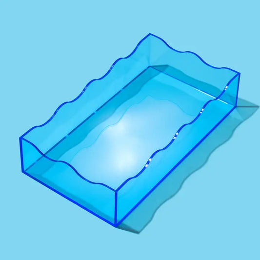 Rectangle Wavy Tray-Blue