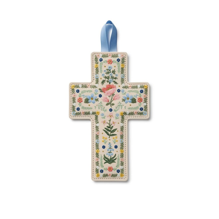 Rosette Embroidered Cross