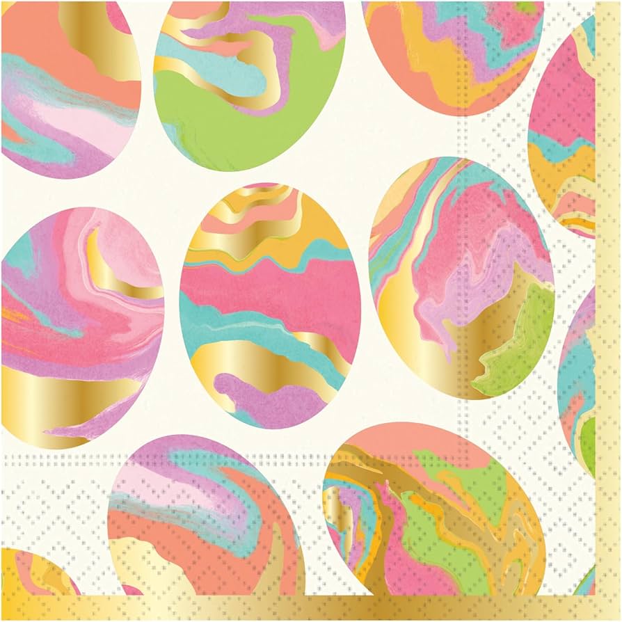 Luncheon Napkin - Marbled Easter Eggs