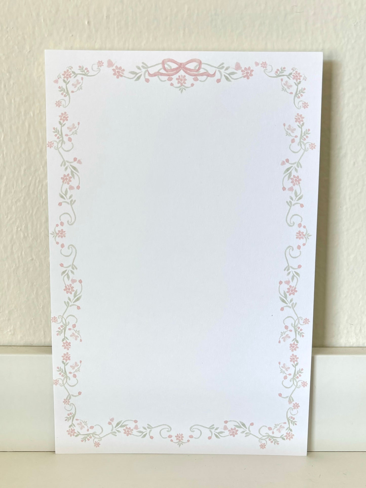 Pink Ribbon & Floral Garland Invitation - 10 CT