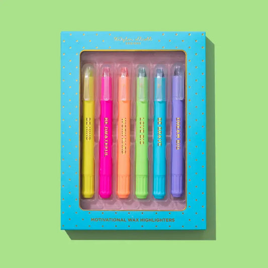 Wax Highlighters Set - Motivational - Set of 6