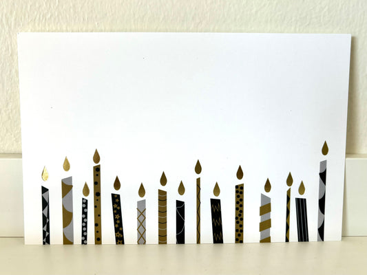 Birthday Candles Black Foil Invitation - 10 CT