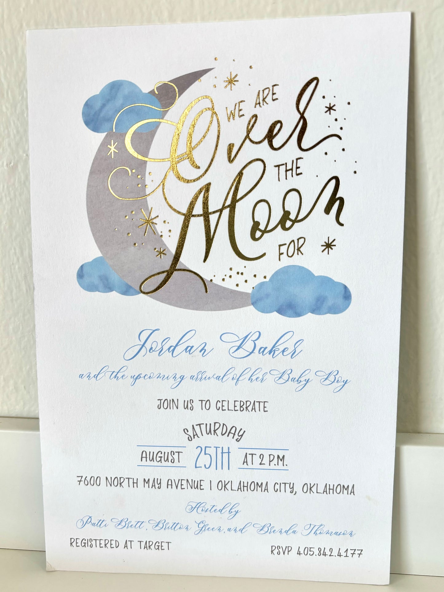 Over The Moon Foil Invitation - 10 CT