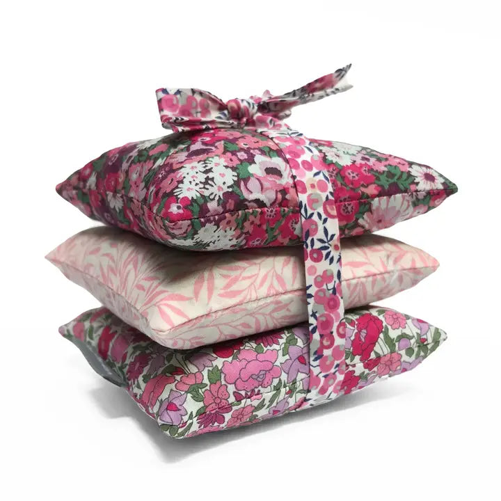 Stack of 3 Square Liberty Lavender Sachets - Pink/Lilac