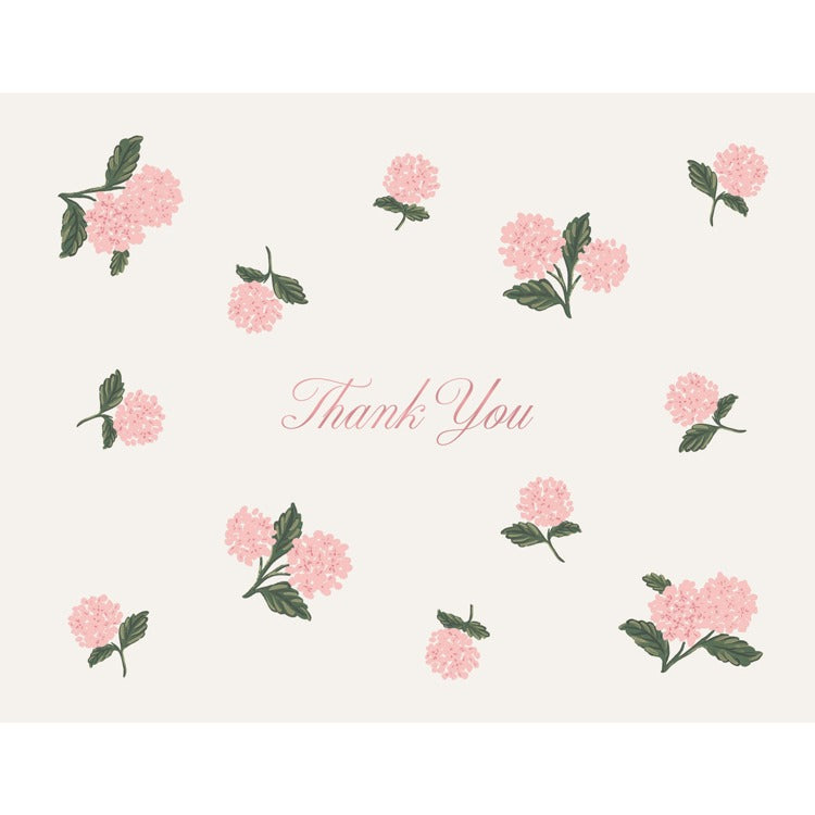 Thank You Card - Pink Hydrangea