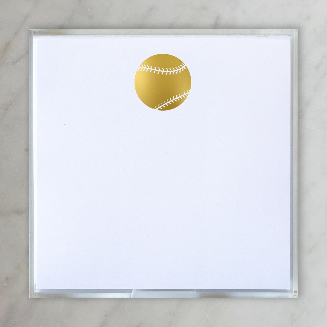 Notepad - Gold Foil Baseball- Paddie