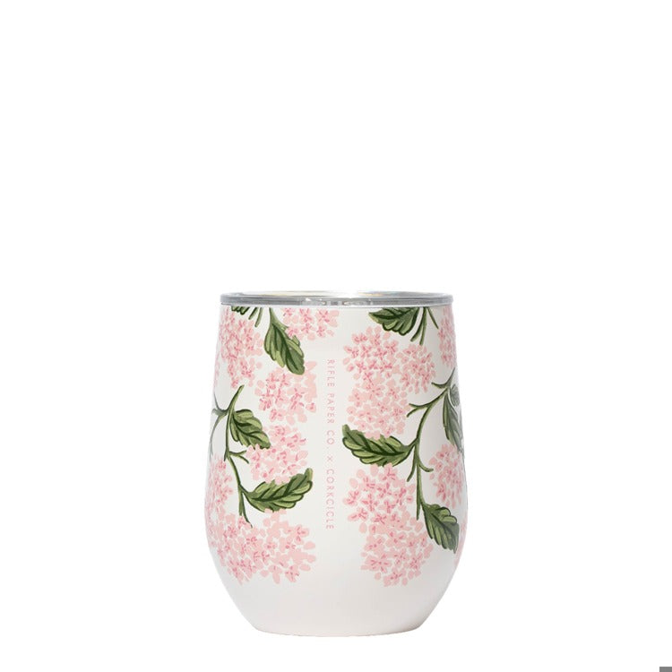 12oz Stemless - Rifle Paper Pink Hydrangea