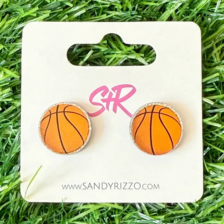 Stud Earrings - Basketball