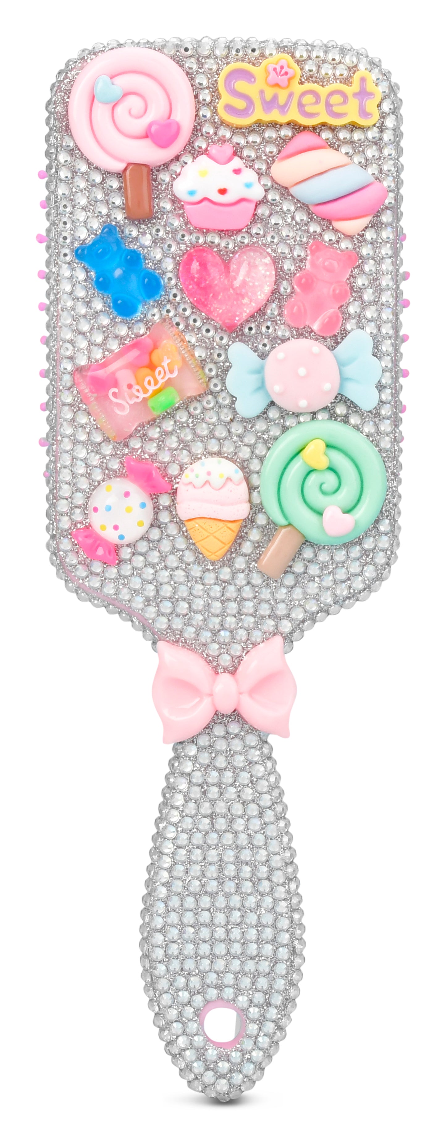 Charming Rhinestone Paddle Brush